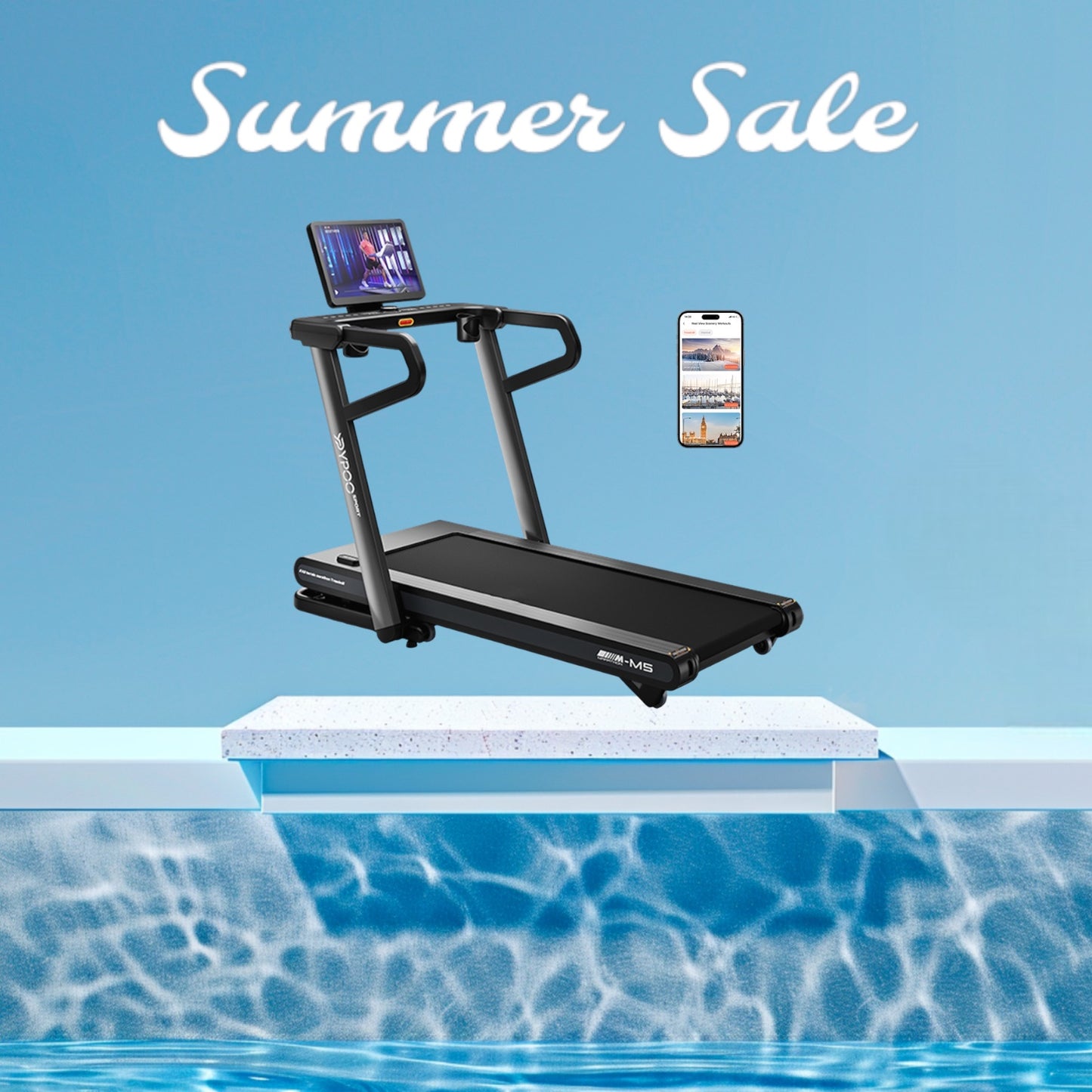 Pro-Sportz M5 Semi-Commercial Treadmill with -6% to +15% Incline & AI Suspension Shock Absorption