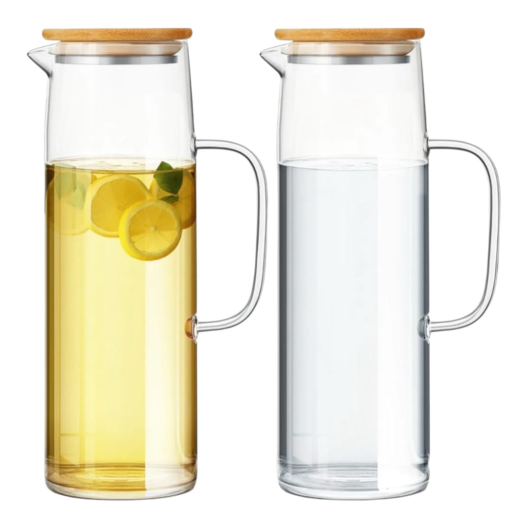Glass Pitcher With Bamboo Lid – Megamall Online Store
