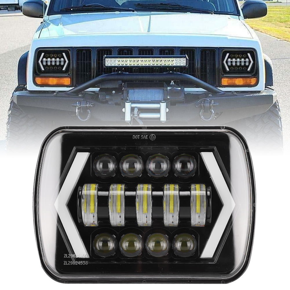 Headlight 7 SquareLED Headlight with DRL 13 LED