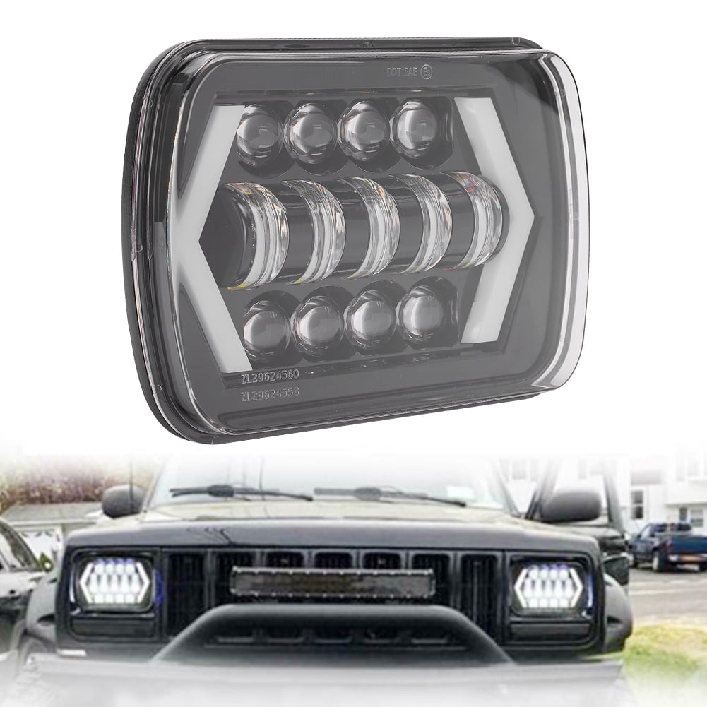 Headlight 7 SquareLED Headlight with DRL 13 LED