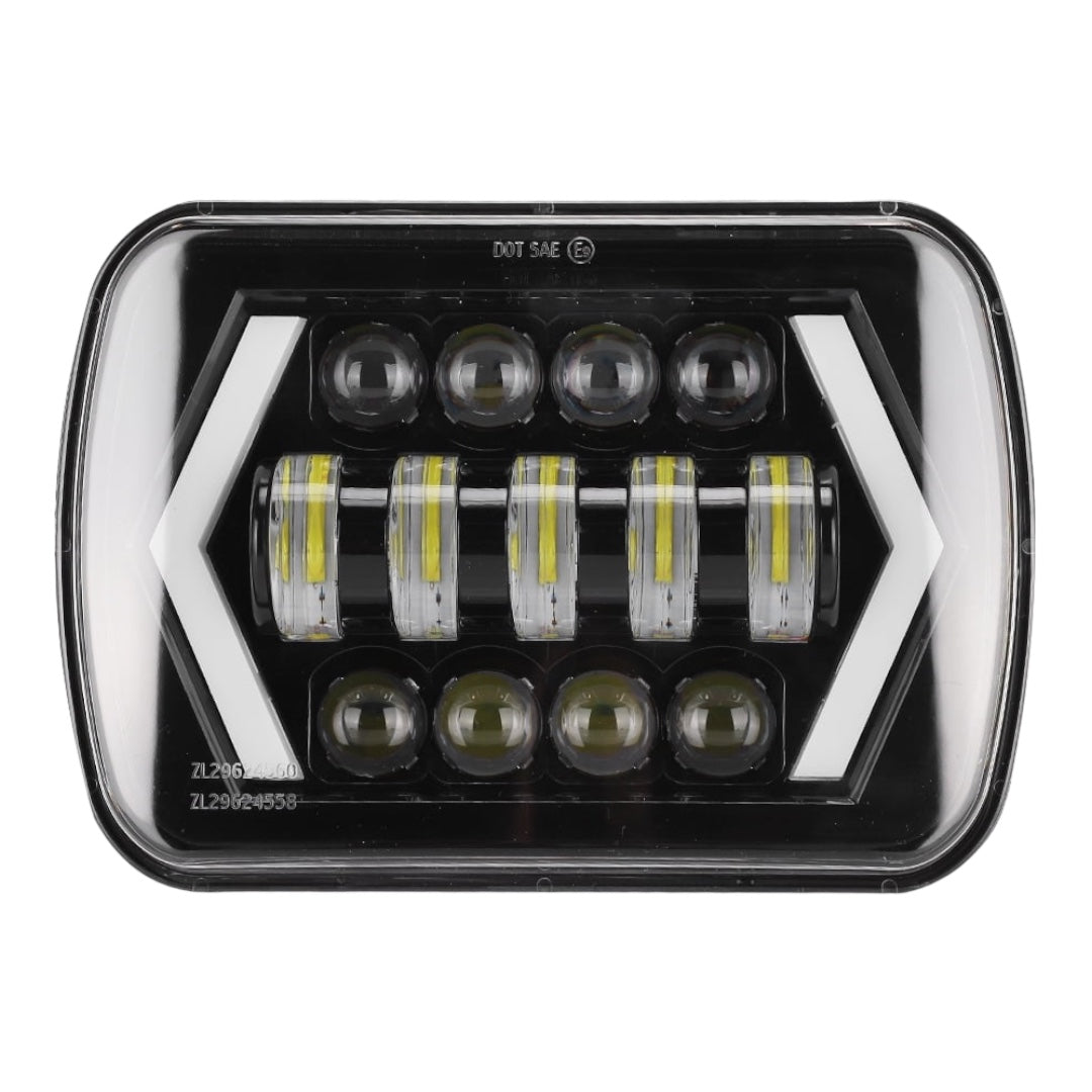 Headlight 7 SquareLED Headlight with DRL 13 LED