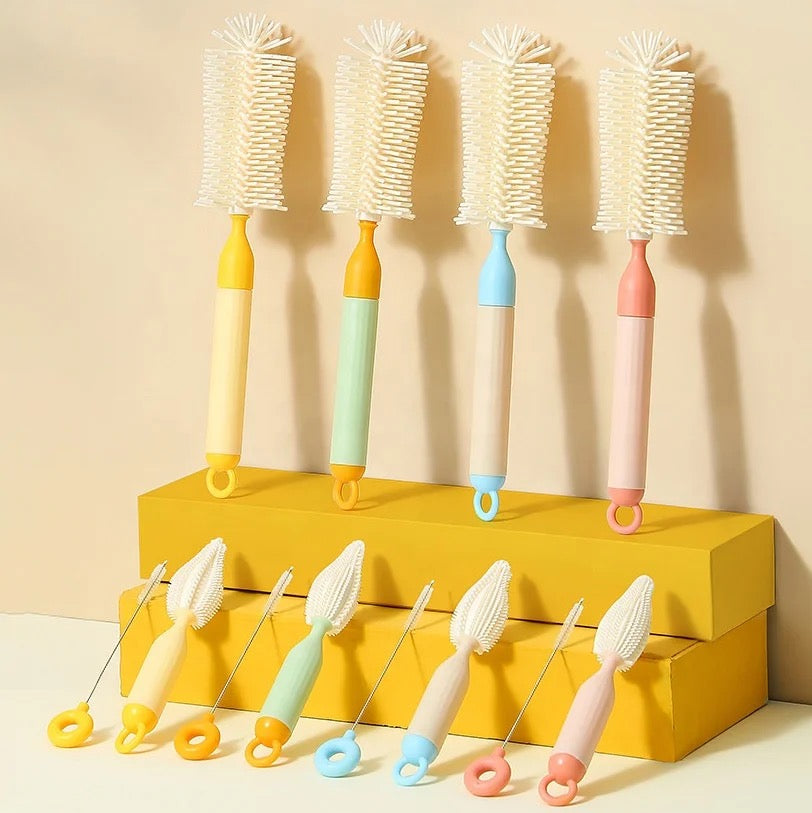 Travel Bottle Cleaner Kit, 6-in-1 with Silicone Baby Bottle Brush
