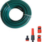 MHome 50m Flex Garden Hose Green PVC Reinforced With 1/2inch Thread Connectors & Nozzle