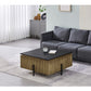 MFurn Nordic Coffee Table – Square Black Oak with Champagne Legs
