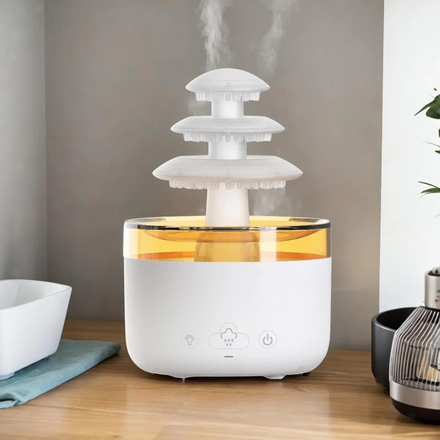 Simulation Rain Humidifier Unique Low Noise Air Diffuser for Office Yo ...