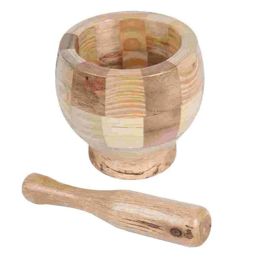 Garlic Pestle Bowl Wooden Set Grinder Masher Crusher Grinding Wood Crush Pot Ginger Press Mini Kit Kitchen