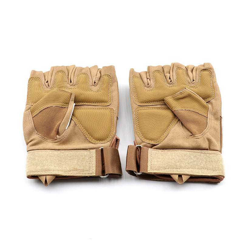 Hard Plastic Protective Half Finger Military Gloves
