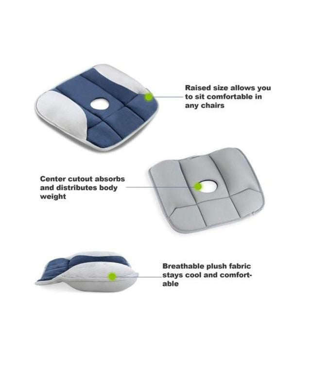 MHome Beauty Hip Shaping Relieve Coccyx Orthopedic Comfort Foam Tailbone Pillow Chair Pad Buttock Massage Car Office Home Seat Cushion-Various Colours
