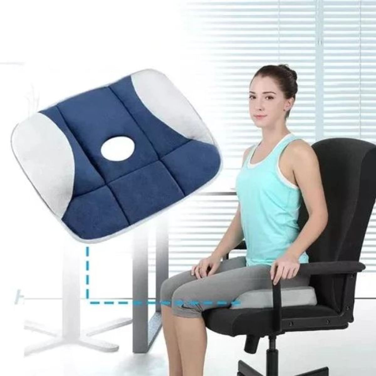 MHome Beauty Hip Shaping Relieve Coccyx Orthopedic Comfort Foam Tailbone Pillow Chair Pad Buttock Massage Car Office Home Seat Cushion-Various Colours