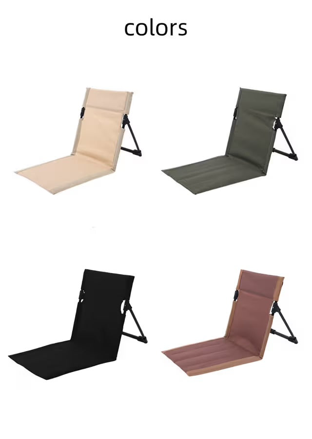 Mhome Portable Reclining Outdoor Lounger with Carry Handle - 2 Pack Black