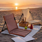 Mhome Portable Reclining Outdoor Lounger with Carry Handle - 2 Pack Black