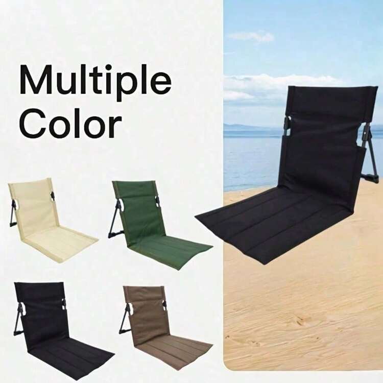 Mhome Portable Reclining Outdoor Lounger with Carry Handle - 2 Pack Black