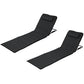Mhome Portable Reclining Outdoor Lounger with Carry Handle - 2 Pack Black