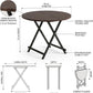 MFURN Wooden Foldable Table with Metal Folding Legs, Space Saving & Multipurpose Portable Wooden Table for Living Room, Balcony, Study, Tea, Coffee, Home Use, Compact Foldable Design -Various Colours