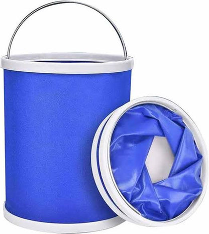 MHome Collapsible Camping Fishing Bucket,11L (2.9 Gallons) Durable Pop Up Water Bucket for Car Washing,Fishing,Boating or Outdoor Activities, Foldable Bucket,Blue or Red Colours
