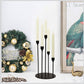 MHome Halloween Decorations Black Candle Holders for Taper Candles,Mantle Fireplace Metal 5 Arms Candelabra Table Centerpieces Candlesticks Christmas Party Wedding Decor-Available In Black or Gold
