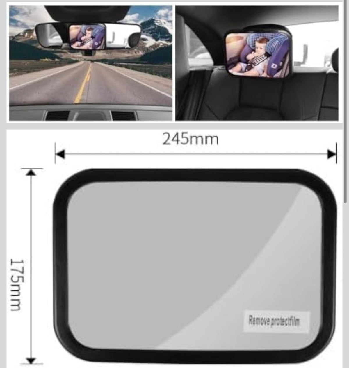MBaby Baby Car Mirror Safety Car Seat Mirror with Wide Clear View for Back Seat