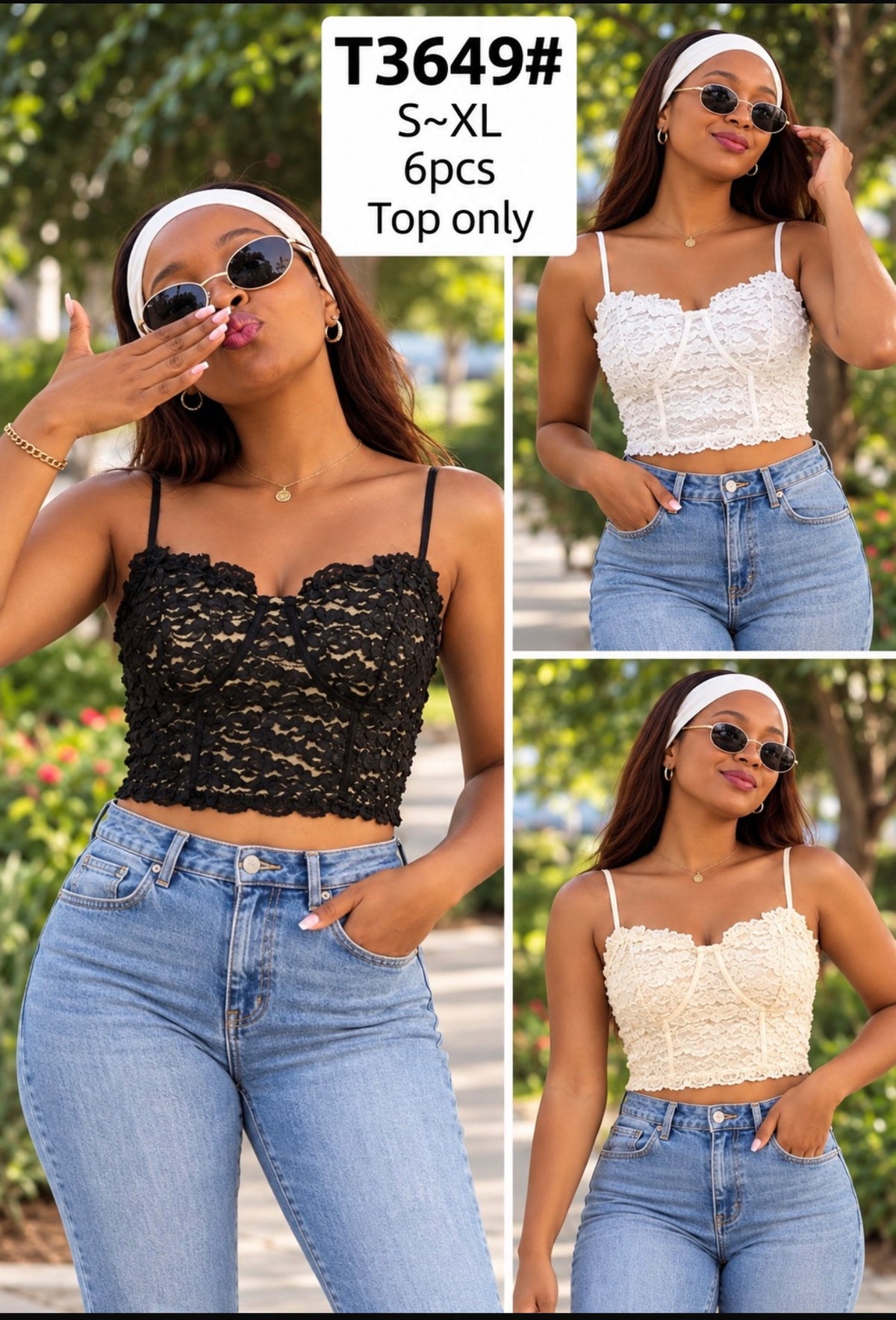 Ladies Lace Camisole Bralette For Women Halter Deep V Neck Cami Wireless Adjustable Tank Crop Top-Various Colours