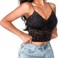 Ladies Lace Camisole Bralette For Women Halter Deep V Neck Cami Wireless Adjustable Tank Crop Top-Various Colours