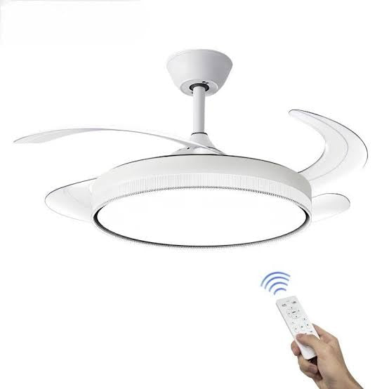 Wolulu LED Designer Ceiling Fan Retractable Blades 48inch