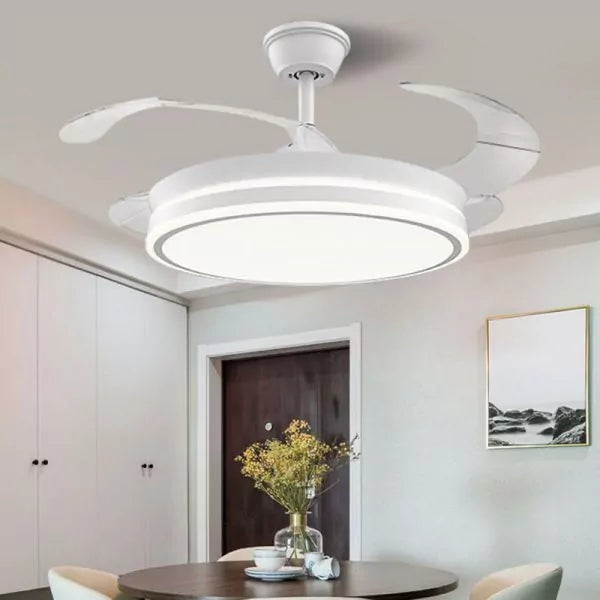 Wolulu LED Designer Ceiling Fan Retractable Blades 48inch