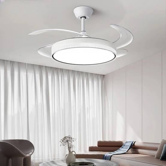Wolulu LED Designer Ceiling Fan Retractable Blades 48inch