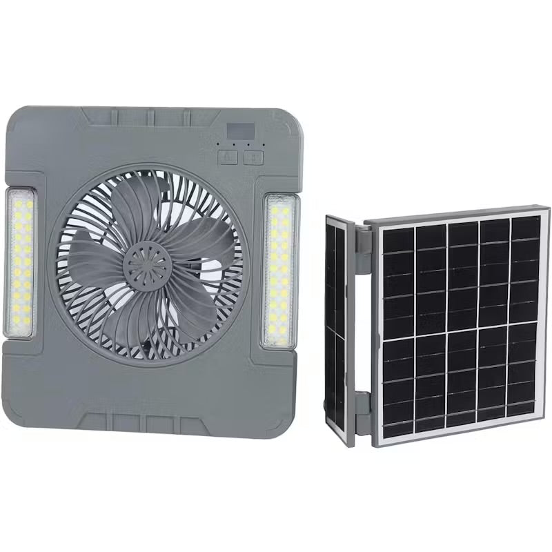 Mtech Solar Powered Fan with Mosquito Killer and LED Light, Portable for Indoor & Outdoor 3-1