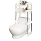 MHome Bathroom Shelf Over The Toilet Storage, 1/2/3-Tier Over Toilet Bathroom Organizer, Freestanding Toilet Shelf Multifunctional Space Saver Toilet Rack with Hooks,2 Tier