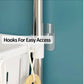 MHome Bathroom Shelf Over The Toilet Storage, 1/2/3-Tier Over Toilet Bathroom Organizer, Freestanding Toilet Shelf Multifunctional Space Saver Toilet Rack with Hooks,2 Tier