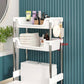 MHome Bathroom Shelf Over The Toilet Storage, 1/2/3-Tier Over Toilet Bathroom Organizer, Freestanding Toilet Shelf Multifunctional Space Saver Toilet Rack with Hooks,2 Tier