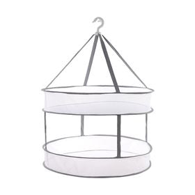 MHome Foldable Clothes Drying Mesh Net Rack for Bras TowelsLightweight Steel Wire Gauze Design, Space Saving Structure, for Outdoor Travel Use, Portable Laundry Solution 2 Tier