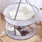MHome Foldable Clothes Drying Mesh Net Rack for Bras TowelsLightweight Steel Wire Gauze Design, Space Saving Structure, for Outdoor Travel Use, Portable Laundry Solution 2 Tier