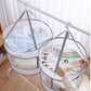MHome Foldable Clothes Drying Mesh Net Rack for Bras TowelsLightweight Steel Wire Gauze Design, Space Saving Structure, for Outdoor Travel Use, Portable Laundry Solution 2 Tier