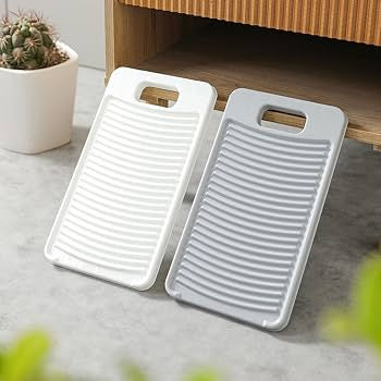 MHome Plastic Laundry Washboard, Household Hand Washing Board with -Resistant Scrub for Clothes