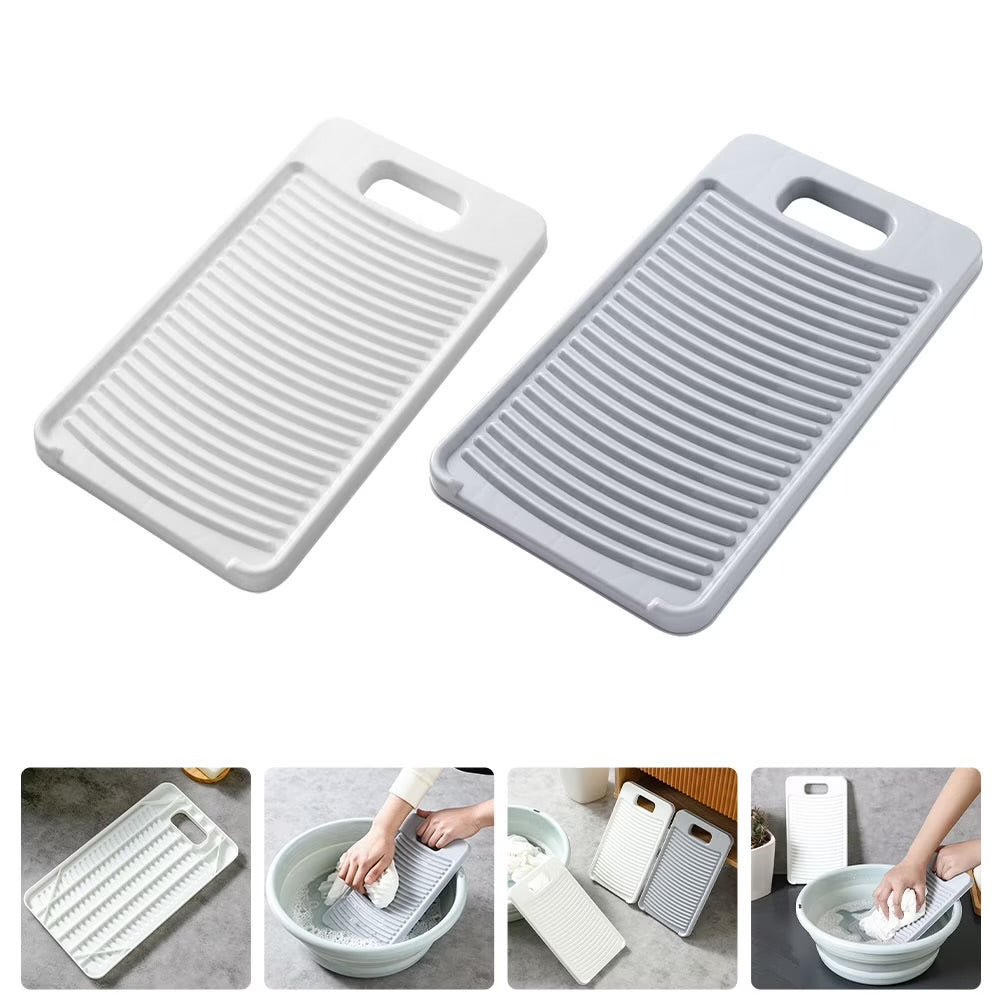MHome Plastic Laundry Washboard, Household Hand Washing Board with -Resistant Scrub for Clothes