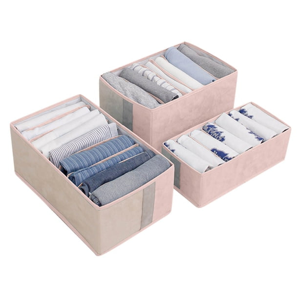 MHome Multipurpose closet organizer, visible shelf, 7 grids, clothes organizer, washable, foldable, metal frame, for bedroom