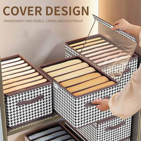 MHome  Foldable Clothes Storage Organizer Box, Black, 9 Slot