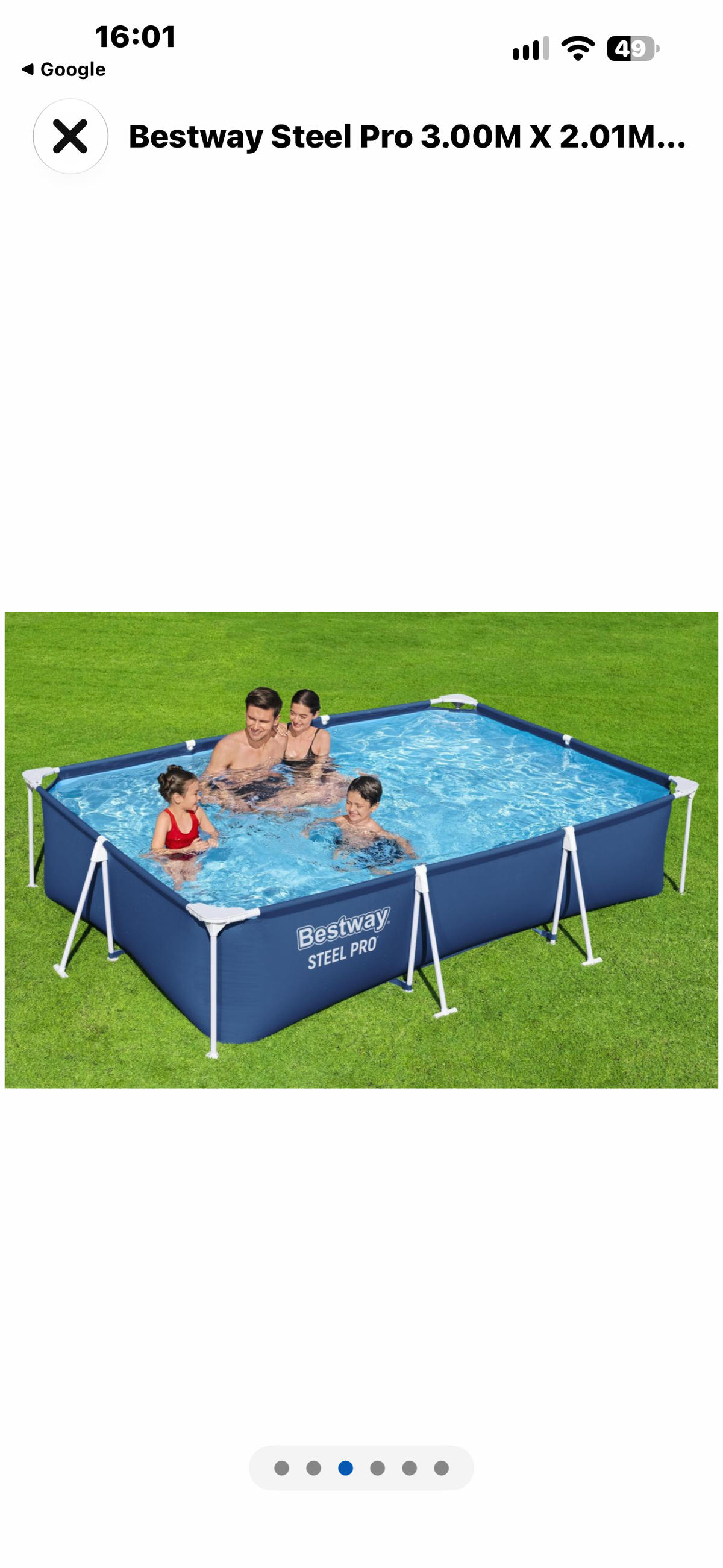 Bestway Steel Pro 3.00M X 2.01M X 66Cm Pool - No Pump