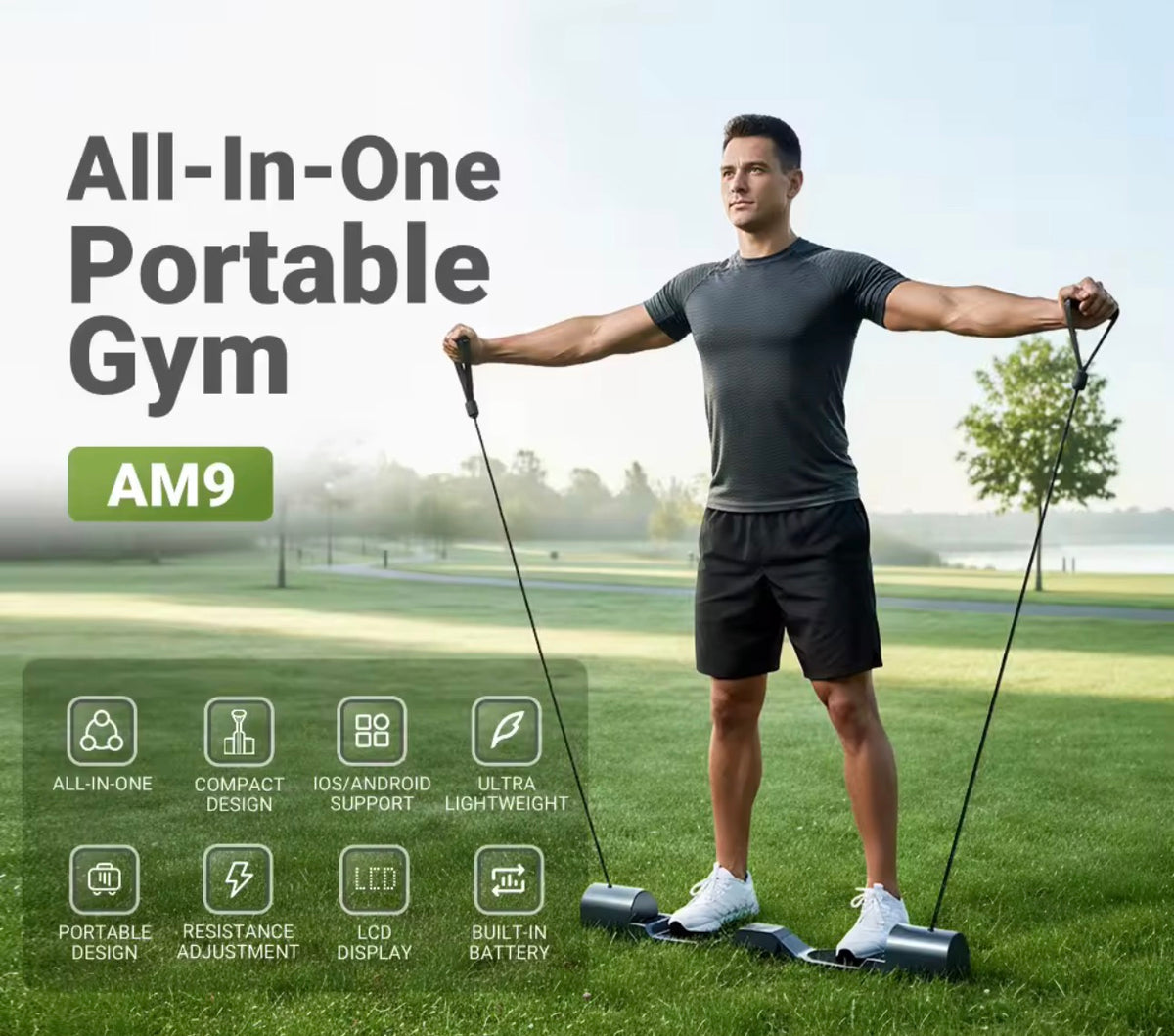 PRO-SPORTZ Smart Home Gym     System – Portable All-in-One Digital Resistance Trainer AM9