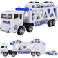 Kids Semi Truck Carrier Toy with 4 Mini Police Cars, Ages 3+