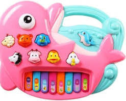 Children’s Dolphin Musical Toy Keyboard with Animal Sounds and Lights