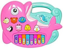 Children’s Dolphin Musical Toy Keyboard with Animal Sounds and Lights