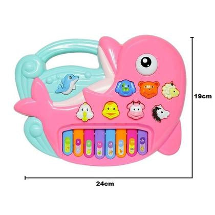 Children’s Dolphin Musical Toy Keyboard with Animal Sounds and Lights