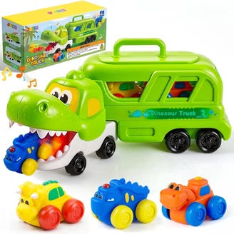 Kids 3-in-1 Dinosaur Construction Truck & Portable Tool Playset (23 Pieces)