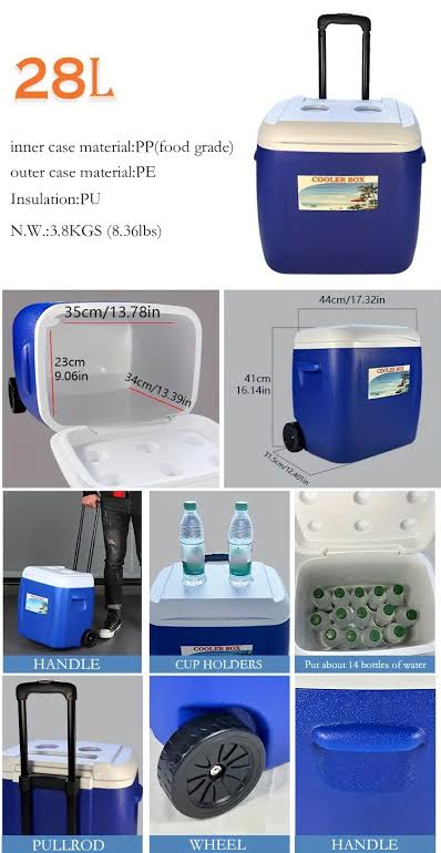 MHome Cooler Box Trolley 28L