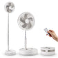 MHome Stand Fan,Folding Portable Telescopic Floor/USB Desk Fan with 7200mAh Rechargeable Battery,4 Speeds Super Quiet Adjustable Height and Head Great for Office Home Outdoor Camping-Various Colours