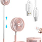 MHome Stand Fan,Folding Portable Telescopic Floor/USB Desk Fan with 7200mAh Rechargeable Battery,4 Speeds Super Quiet Adjustable Height and Head Great for Office Home Outdoor Camping-Various Colours