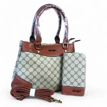 Cotton Road Handbag with Tan Trim and Wallet