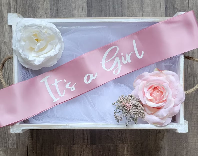 Baby Shower Sash/ Gender Reveal Sash For  It's a Boy Or It's a Girl