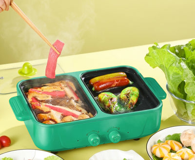 MHome Electric Baking Tray HM-30 — Dual-Zone Non-Stick Multi-Cooker 1000W